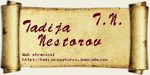 Tadija Nestorov vizit kartica